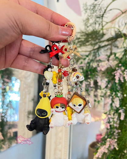 Mofusand & Maltese X Food Series Mini Figurine Charm Keychain