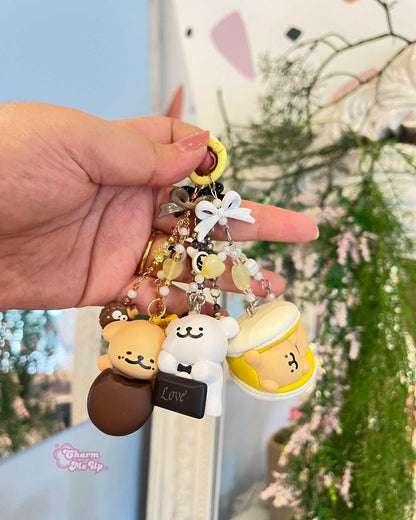 Mofusand & Maltese X Food Series Mini Figurine Charm Keychain